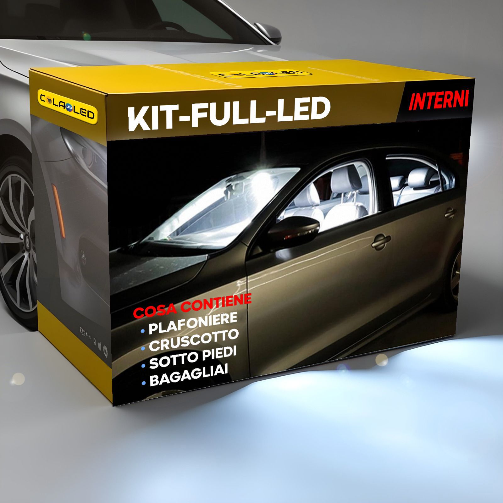 KIT FULL LED AUTO (Completo & specifico) - CANBUS 0 ERRORI SUL COMPUTER DI BORDO- OMOLOGATO - Plug and play 0 MODIFICHE - GARANZIA 2 ANNI Colaoled-ITALIA