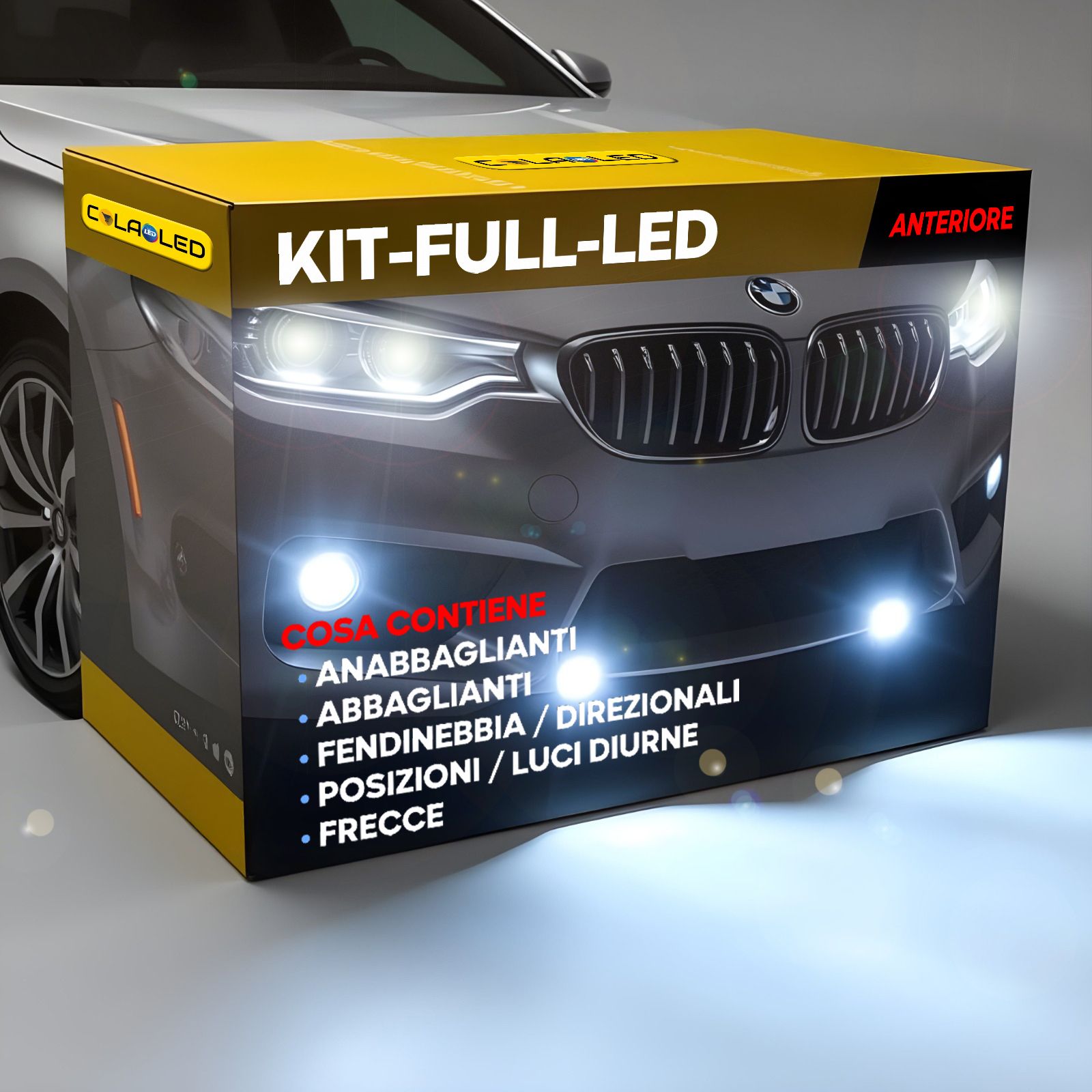 KIT FULL LED AUTO (Completo & specifico) - CANBUS 0 ERRORI SUL COMPUTER DI BORDO- OMOLOGATO - Plug and play 0 MODIFICHE - GARANZIA 2 ANNI Colaoled-ITALIA