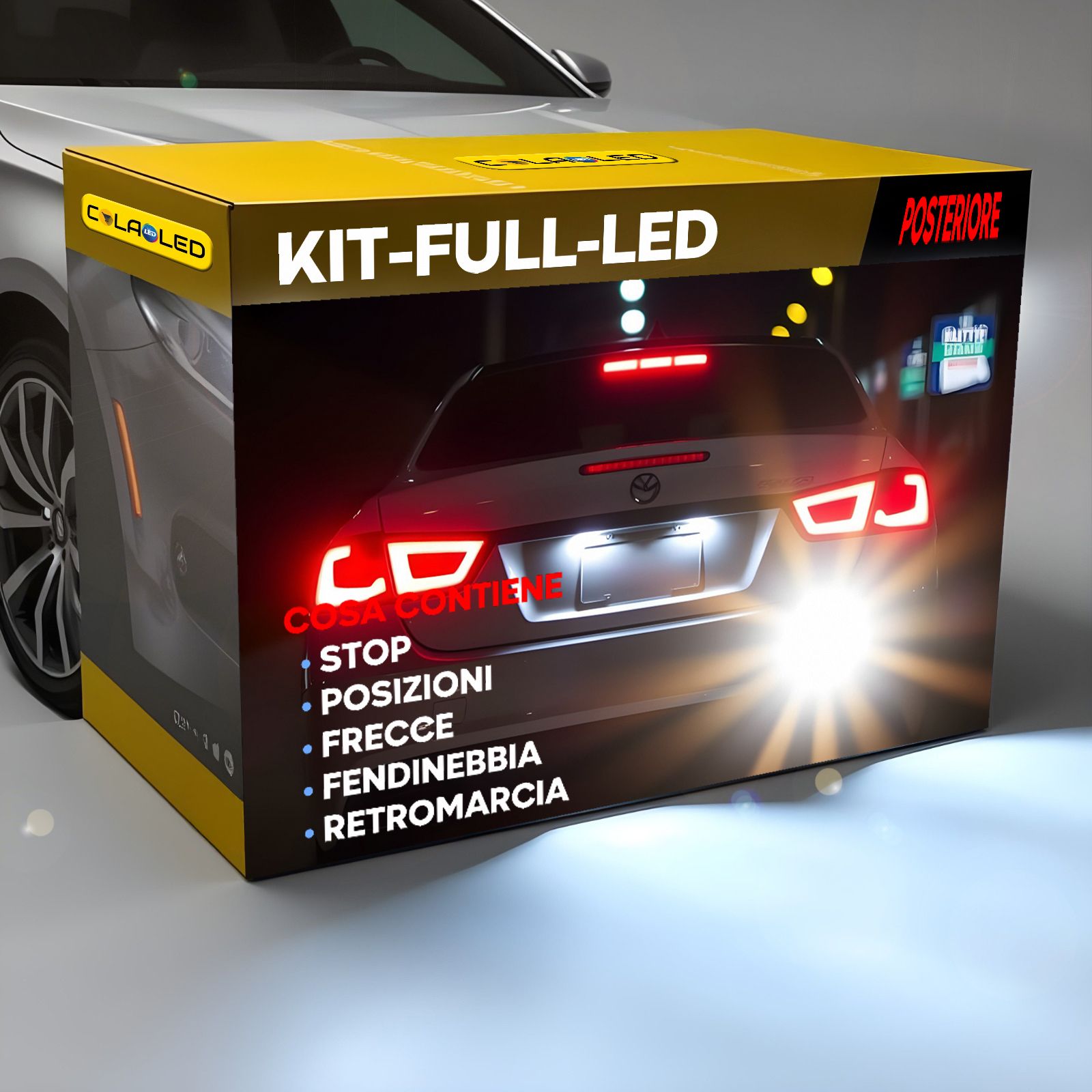 KIT FULL LED AUTO (Completo & specifico) - CANBUS 0 ERRORI SUL COMPUTER DI BORDO- OMOLOGATO - Plug and play 0 MODIFICHE - GARANZIA 2 ANNI Colaoled-ITALIA